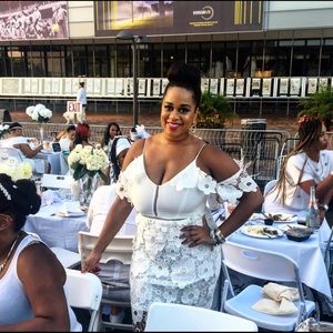 Flower Lace White Dress